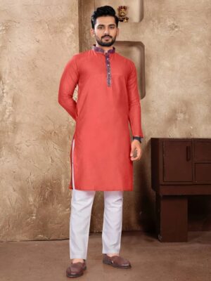 Man- Mohini Kurta pajama Silk in Solid And Checks Collection