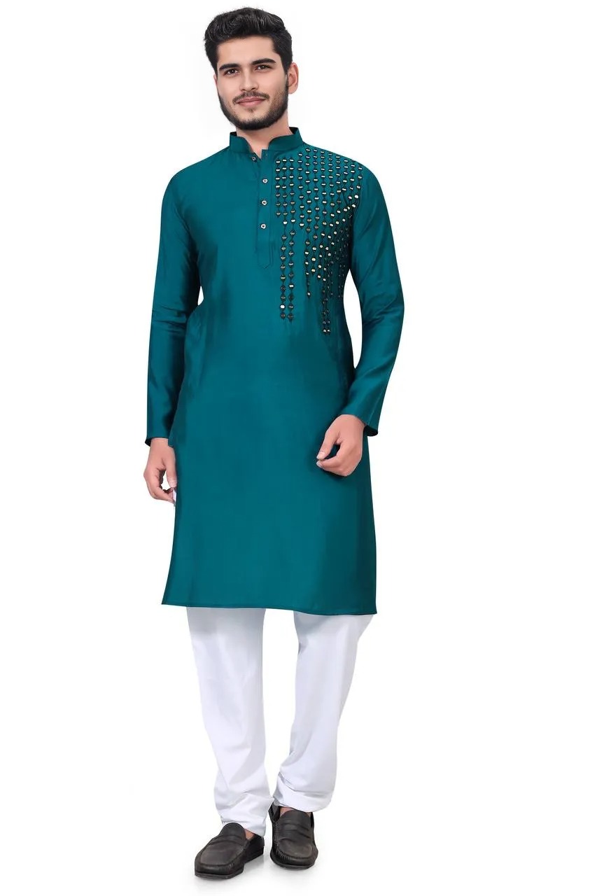 AADIPURUSH Men'sTraditional wear Kurtas pajama made from Silk